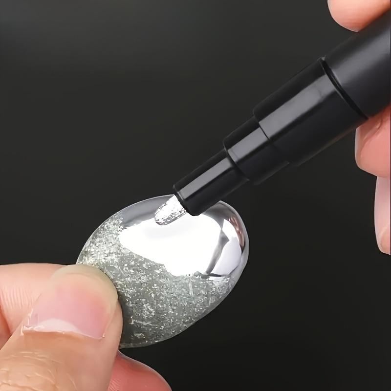 Mirror Markers - Chrome Golden & Silvery Metallic Tips, Water-Based Art Markers for Ceramic, Glass, and More - DIY Signature