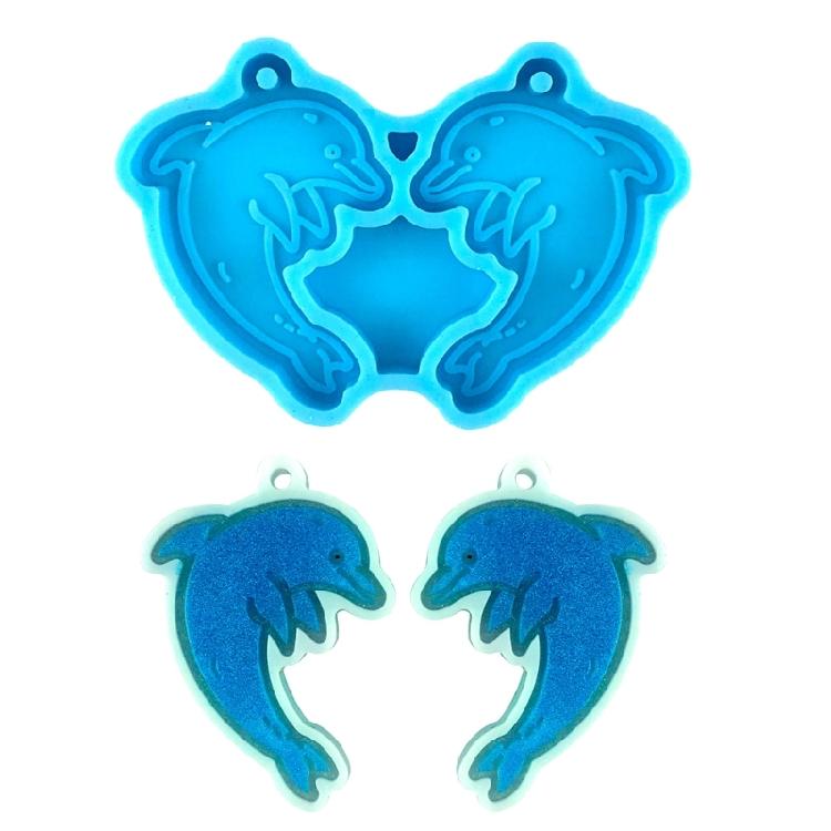 Dolphin Silicone Mold Pendant Resin Epoxy Mold for Casting Resin Keychain Mold