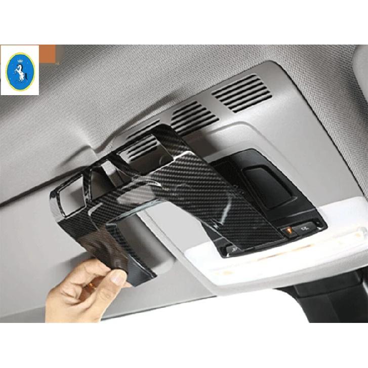 For BMW X1 F48 2016 - ABS Car Front Seat Reading Lights Lamps Decor Frame Interior Accessories Cover Trim Carbon Fiber Look
