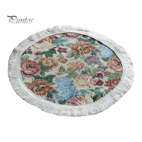 

Подставка под приборы с кисточками в пасторальном стиле с цветочной масляной живописью, эстетическая круглая форма, вечеринки, свадьбы, банкеты, украшение стола, подставка под обед Round розовый