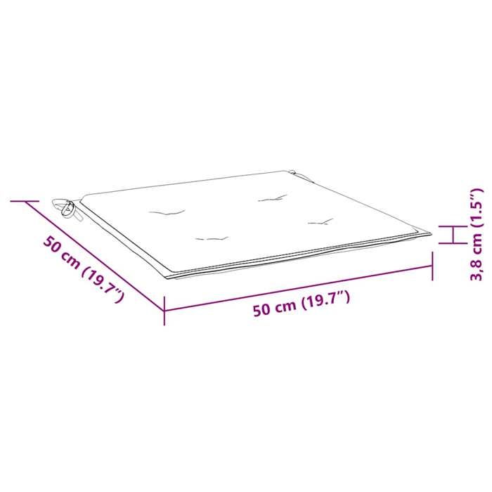 VidaXL Lot de 6 Coussins de Chaise de Jardin, Galettes de Siège Antidérapantes, Décoration Terrasse Patio Extérieur, 50x50x4 361079