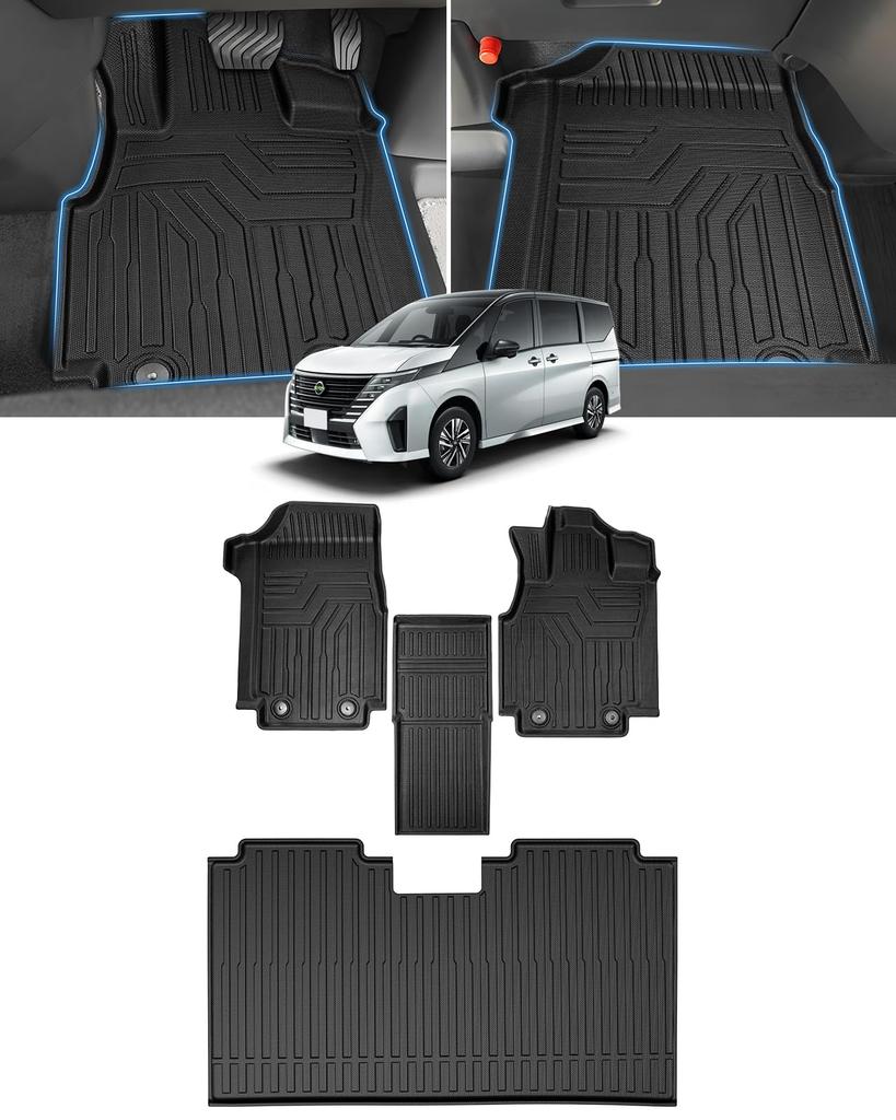 Cartist Koberce do auta, 3D strukturované tvarově přizpůsobené podlahové rohože, Vodotěsné, Materiál TPE, Antibakteriální,