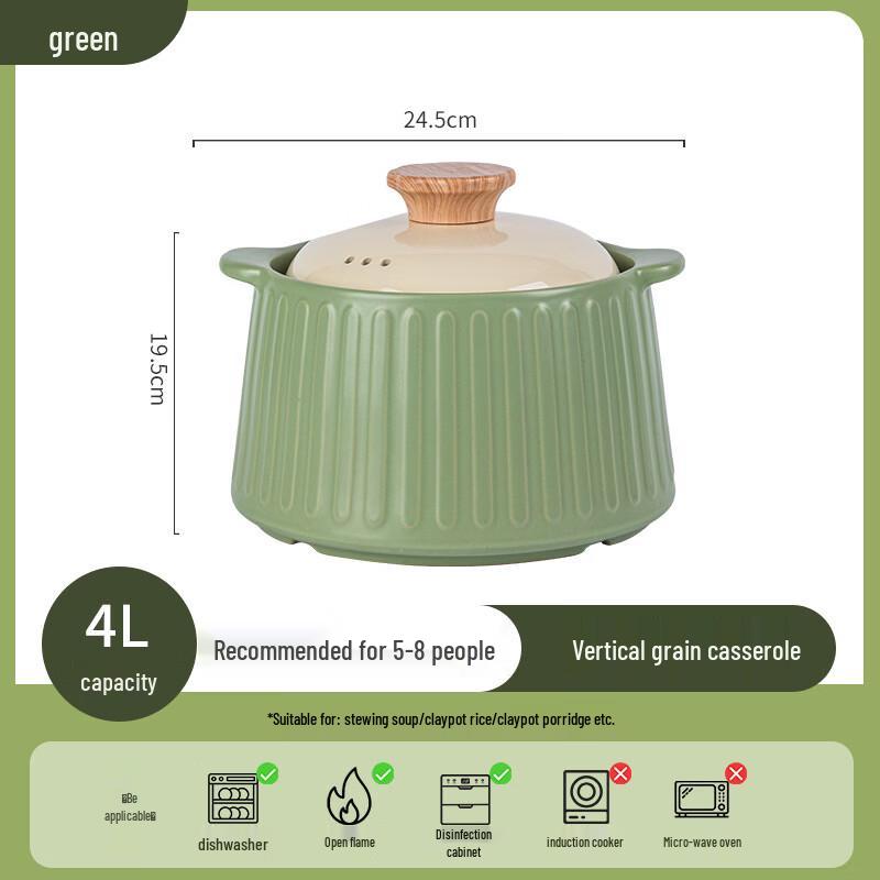 Cream Style Ceramic Casserole Pot