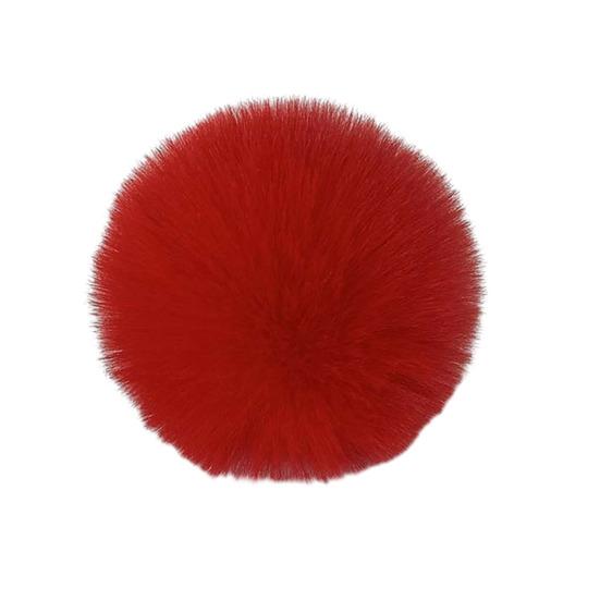 Faux Fur Pom Pom Fluffy Ball with Elastic Loop Cute Plush Ball Bag Charm for Craft Projects Hat Accessories