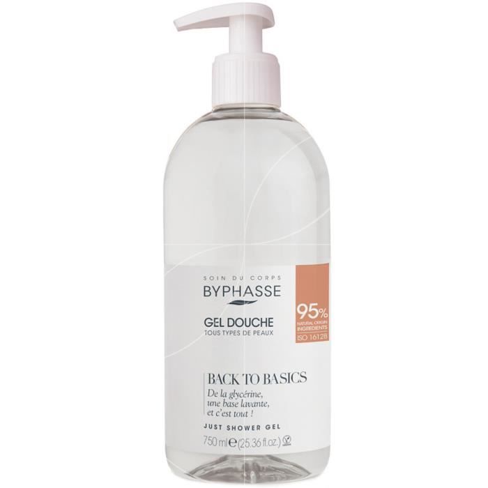 Gel Douche Tous Types De Peaux - BYPHASSE - Back To Basics - Vegan - 750ml