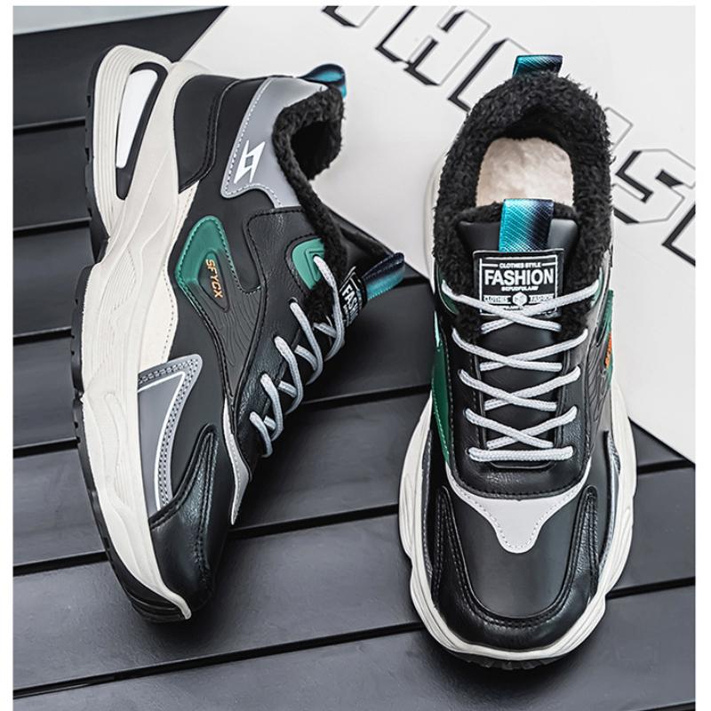 Winter Men's Shoes New Plush Lining Sneakers Male Versatile Platform Warm Cotton Shoes Fashion Trend Casual Shoes Tenis Hombres
