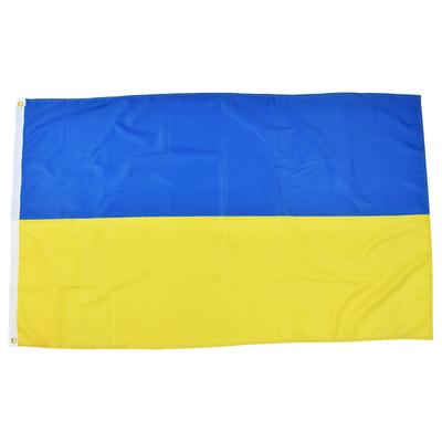Ukrainian Flag Polyester Pongee Vivid Color UV Fade Resistant Digital Printing Ukraine Flag