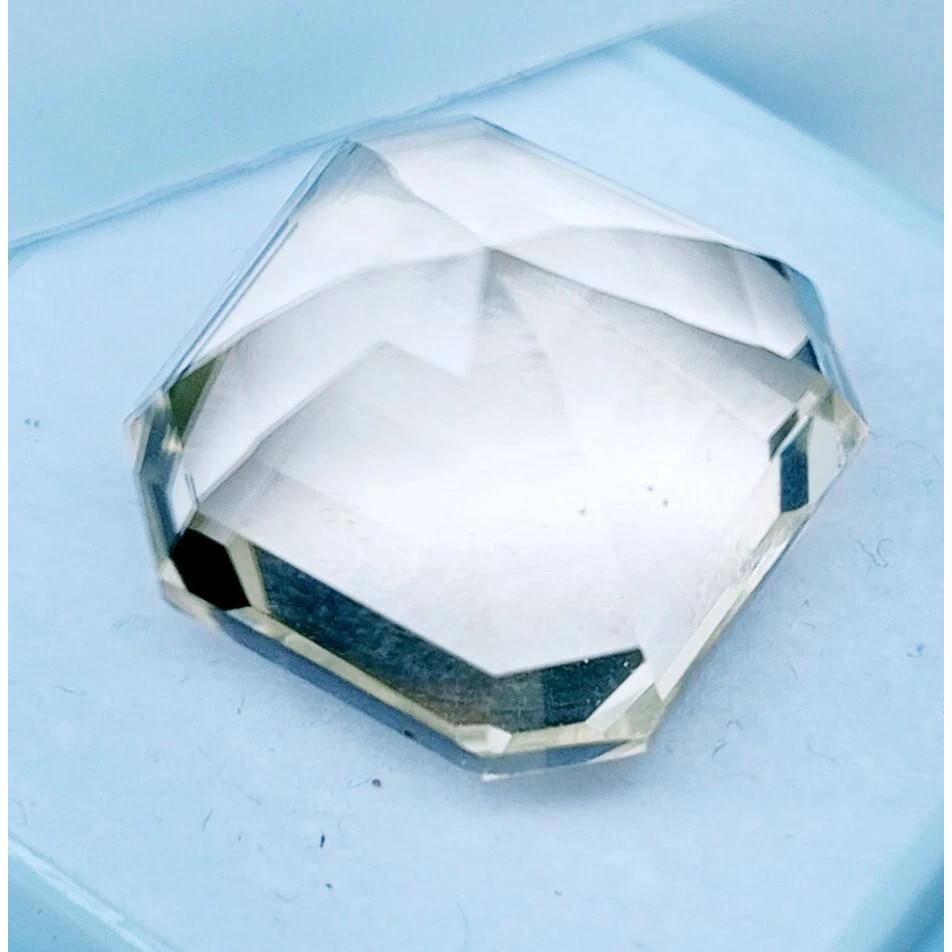 Beautiful Natural Light Yellow Sapphire 14+ Ct Asscher Cut Certified Gemstone