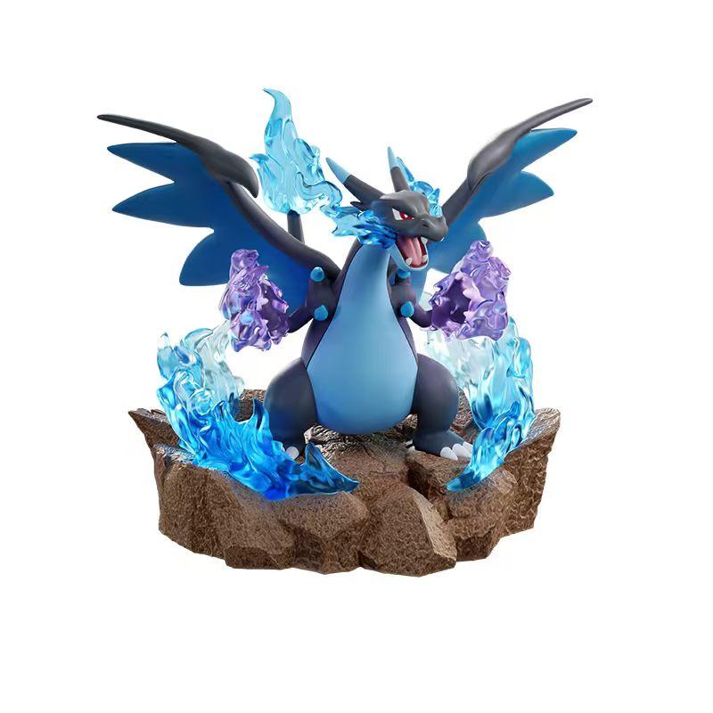Holly Box   Full Force Battle Series Luminous Effect Anime Action Figure Mega Charizard X Gengar Model Toy Gift