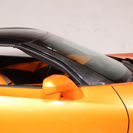 Carbon Fiber Exterior A-Pillar Panel Trim Whield Kit For Corvette C7 2014-19
