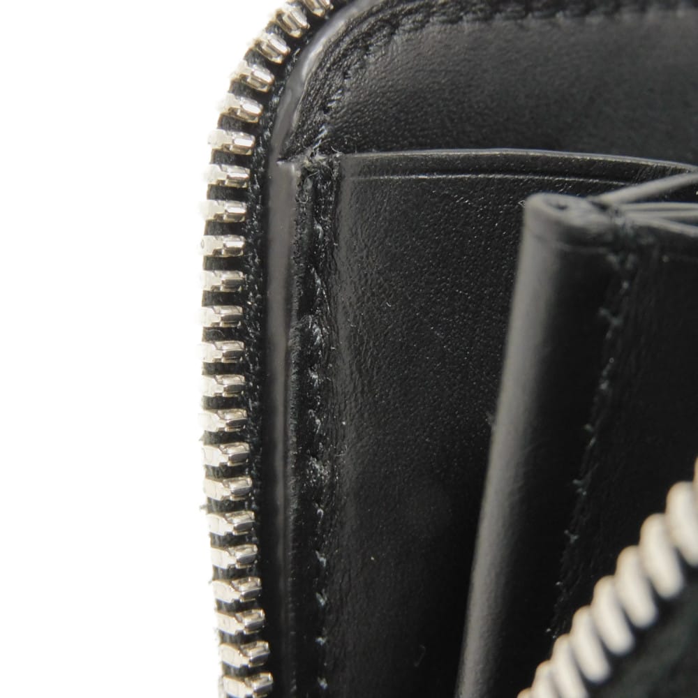 Used Wapa Money Purse 11828 7943 New Logo Scritto Leather Zip Around Nero Current Calligraphy Nero Grigio Men's from