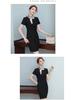 Spring/Summer Round Neck Mid-Length Professional Dress for Beauty Salon