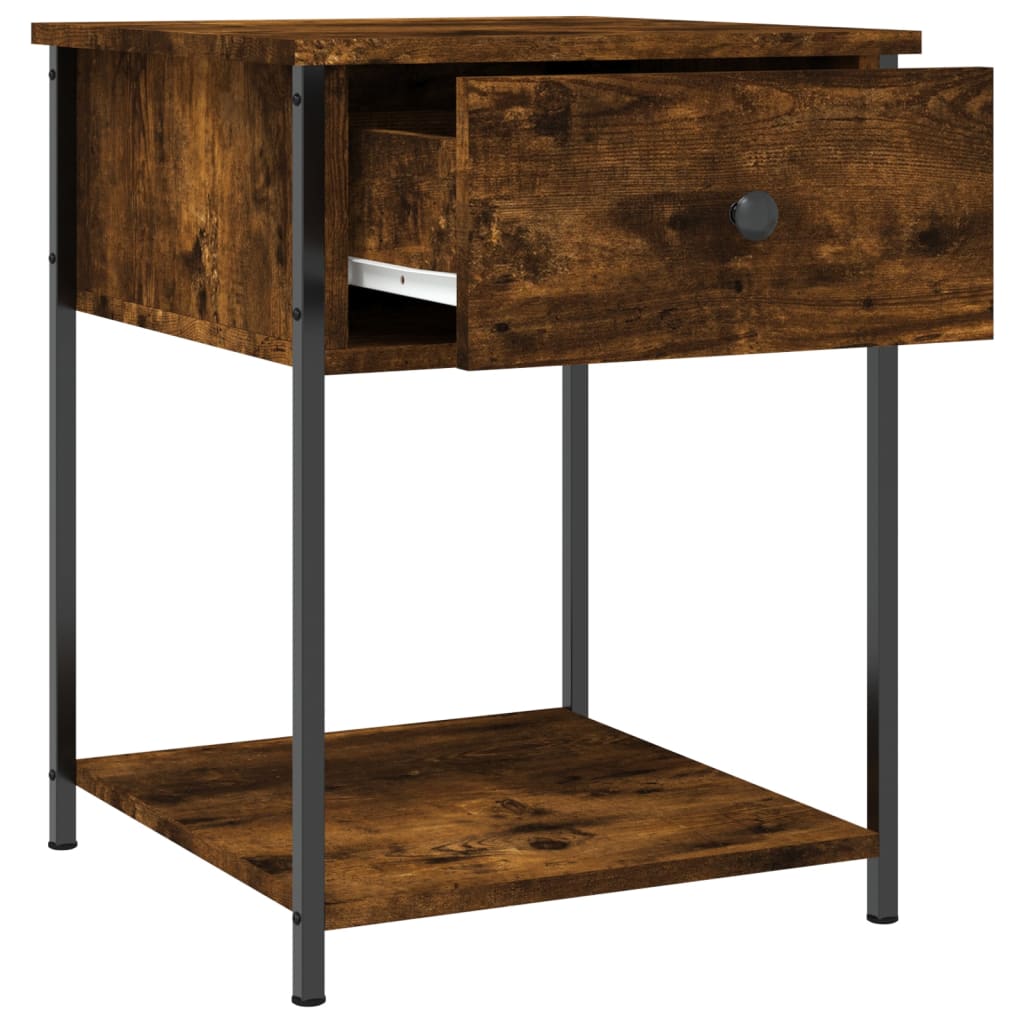Nightstand Smoked Oak 44 x 45 x 58 cm Engineered Wood