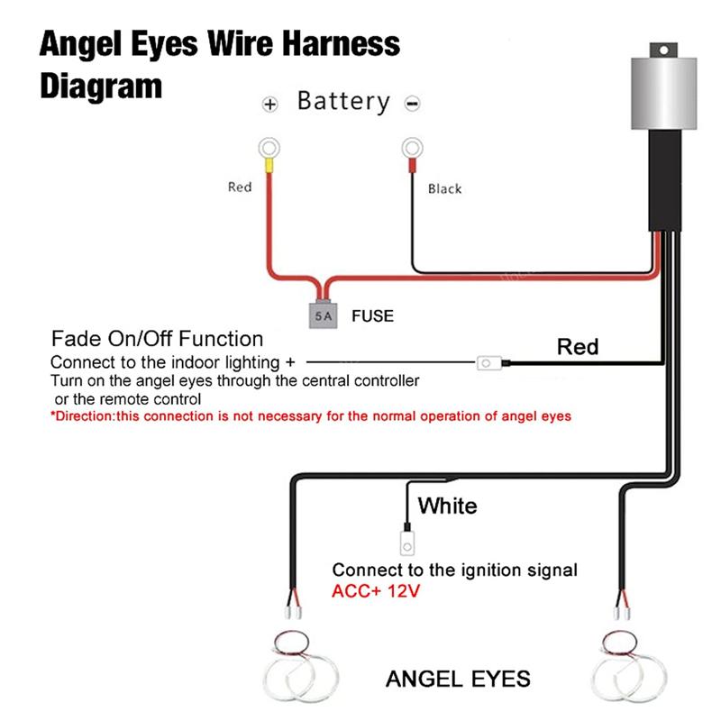 Angel Eyes  Rings LED or CCFL W/ Fade-on Fade-off Features Relay Wiring Harness Kit For BMW E46 E36 E38 E39 E90 E91 E60 E61