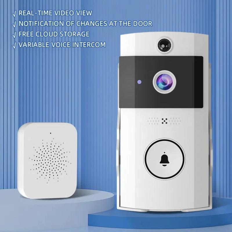 HD Wireless Video Doorbell with Optional Solar Charging Rain Cover, Ultra Long Standby, Voice Changing, Intercom Monitoring, Automatic Power Storage