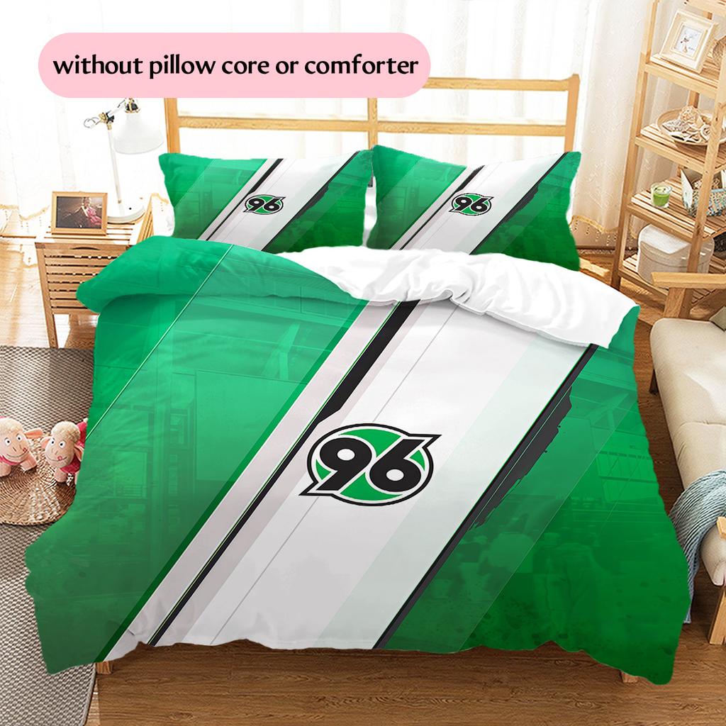 Hannover Football Club Pattern Bedding Quilt Set Home Decoration Gift (1 * Duvet Cover + 2 * Pillowcase Without Core)