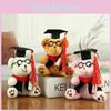 Adorable Graduation Teddy Bear Plush Toy With Glasses And Short Plush Material
