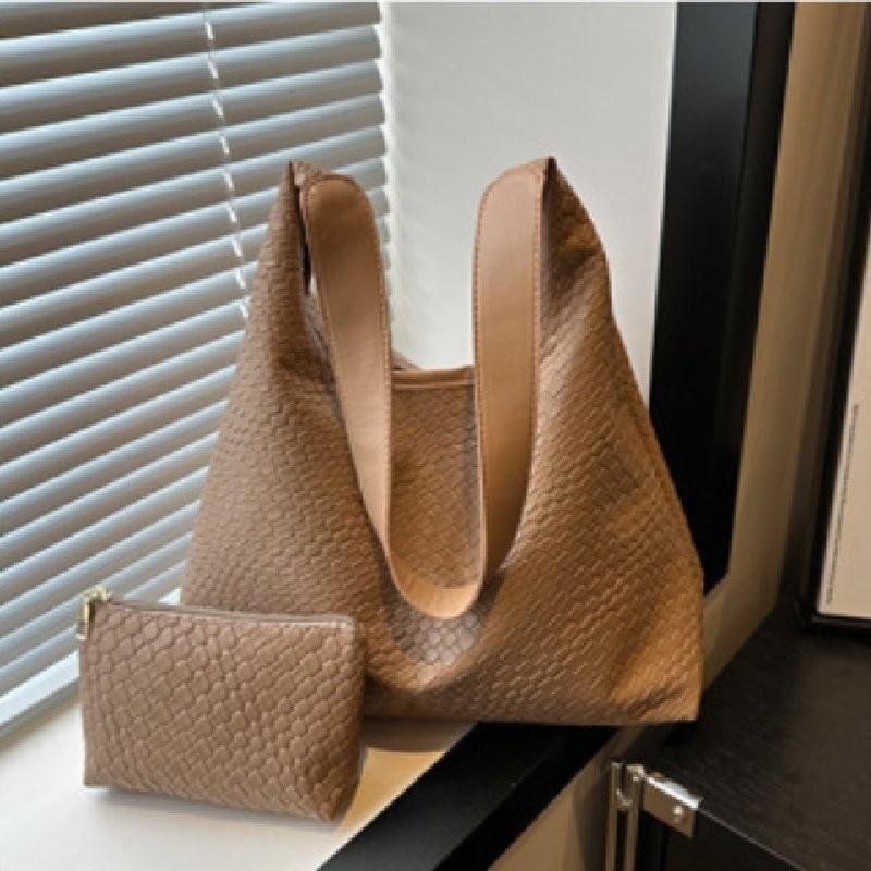 Trendy Street Style Pu Bucket Tote Bag Set Ideal For Daily Use With Magnetic Closure