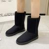 Winter neue Schneestiefel Damen große Größe Basic hoch Baumwollstiefel Schneestiefel