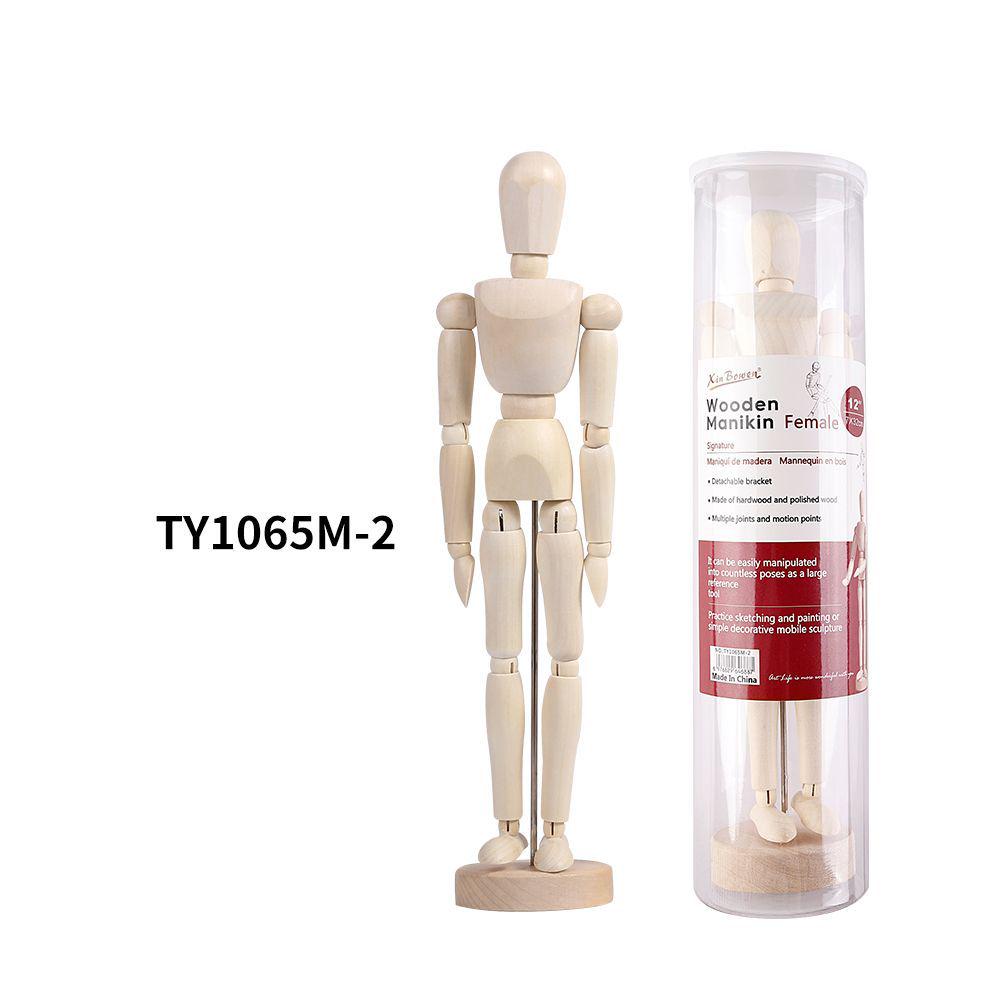Movable Joint Wooden Dolls for Sketching and Painting - Male and Female Models