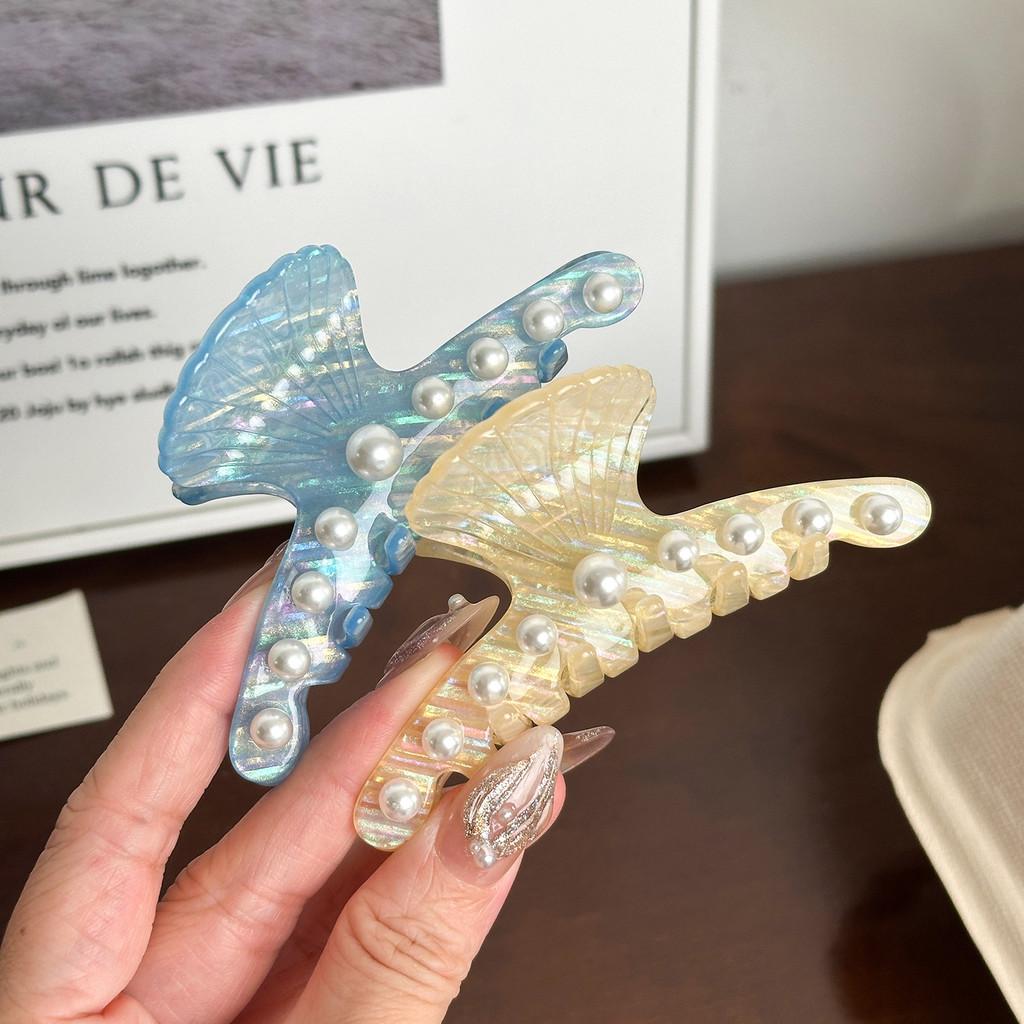 Premium Style Korean Versatile Pearl Shell Acetate Hair Claw Clip For Elegant Updos