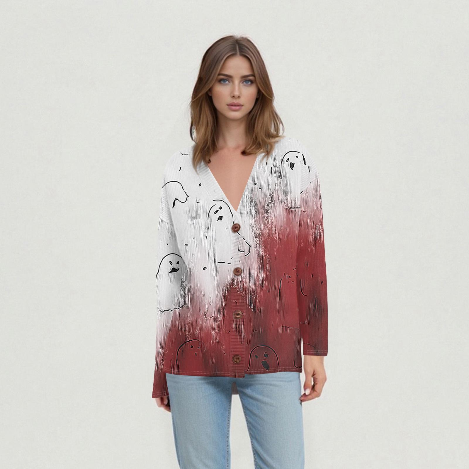 

Женские повседневные топы на каждый день Вязаный кардиган-жакет XL винный