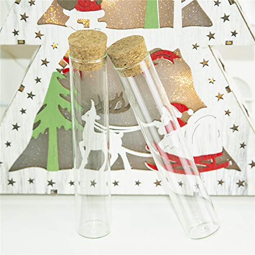 24 test tube glass bottles with cork stoppers, clear glass bottles - capacity (22 x 120 mm (30 ml))