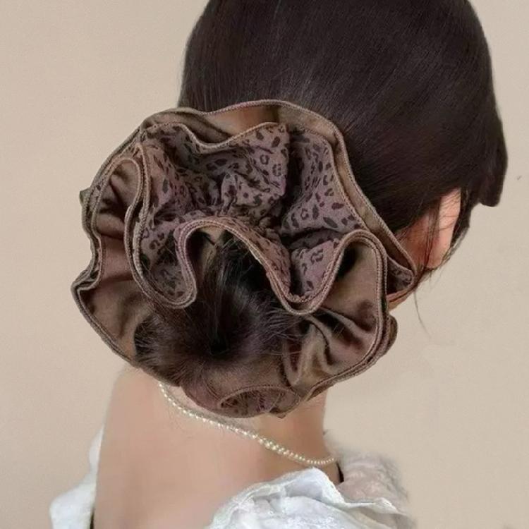 Double Sided Coffee Hairband Fabric Scrunchies Reinforced 4 Stitching Design Lightweight Hair Tie for Various Occasion