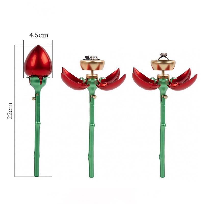 Rose Jewelry Box Creative Ring Necklace Packaging Display Boxes Wedding Ring Gift Box Women's Rings Jewelry Pack Storage Boxes