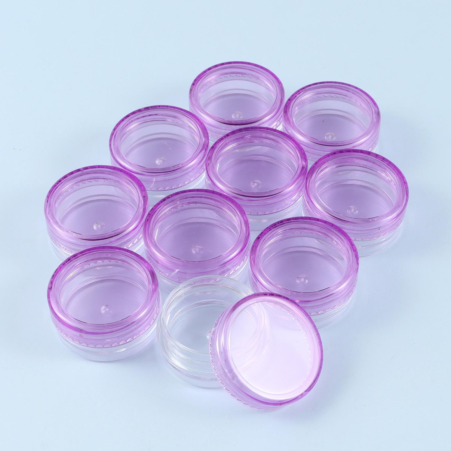

10pcs/lot 3*1.5cm Mini Plastic Box Round Translucent Packing Storage Box Dustproof Durable Strong Jewelry Case Container Gifts фиолетовый