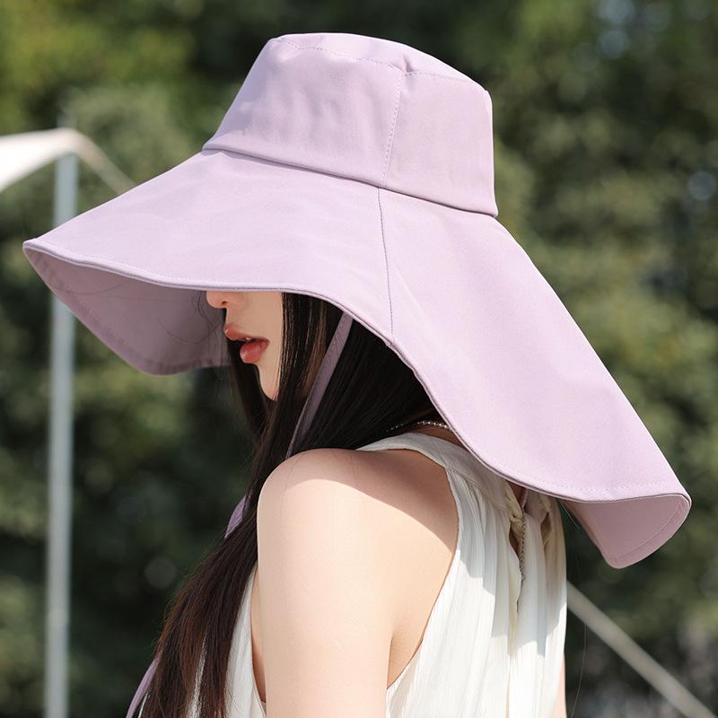 Sun protection bucket hat women's summer outdoor UV protection sun hat big brim sun hat neck protection shawl sun protection hat