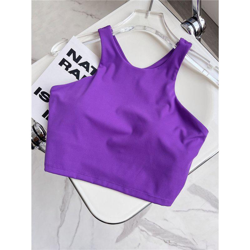 

Export Fit Tight-Fitting Beautiful Back Sports Bra for Women, Shockproof Running Yoga Bra, Sports Vest with Chest Pads S Wisteria flower
