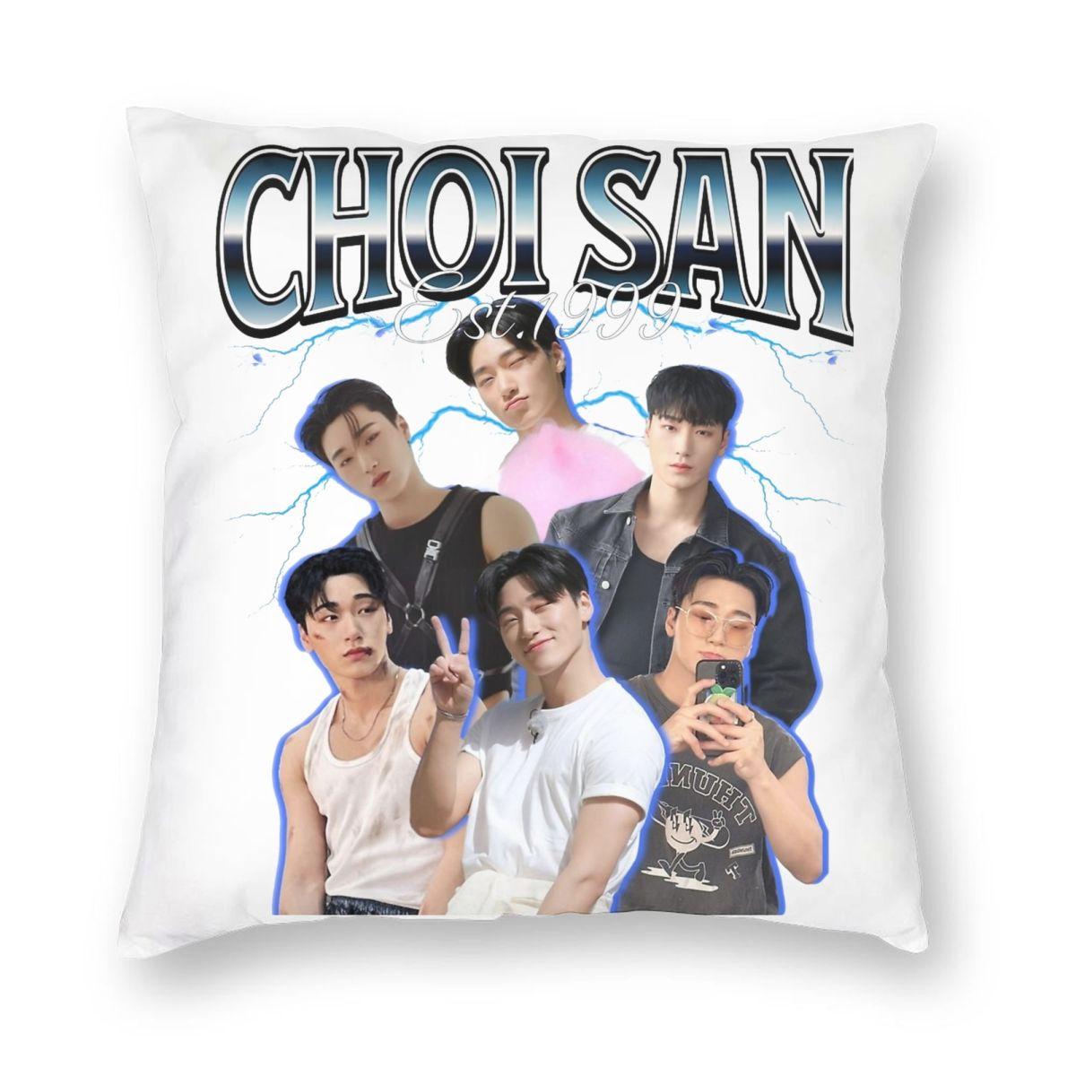 

Yeosang Ateez Kpop Band Pillowcase Soft Fabric Cushion Cover Gift Pillow Case Cover Seat Zipper 40*40cm 12x12Inch