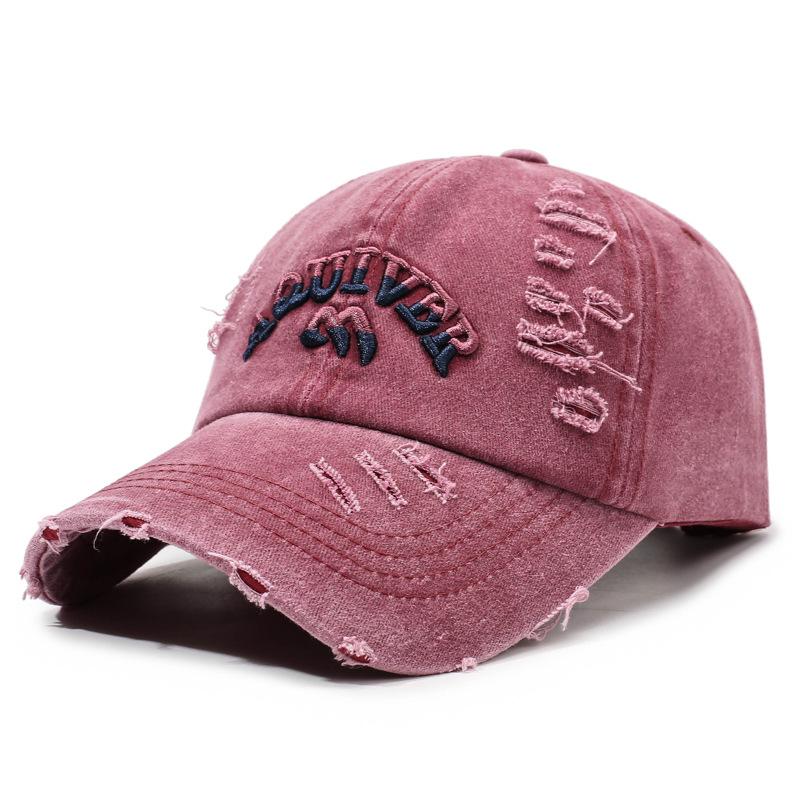 Single Pack Minimalist Casual Versatile Washed Baseball Cap with Fashion Embroidered Letters for Sun Protection