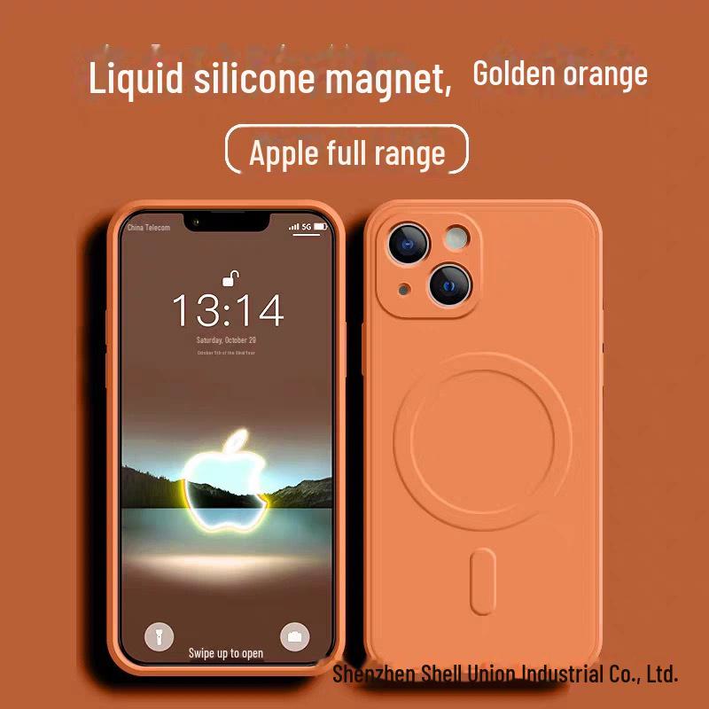 iPhone 15 Magnetic Liquid Silicone Magsafe Case for Apple 14ProMax. Protect your phone with this 12-piece set.