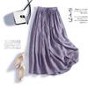Ladies Spring and Summer Casual Solid Color Loose Lace-up Skirt