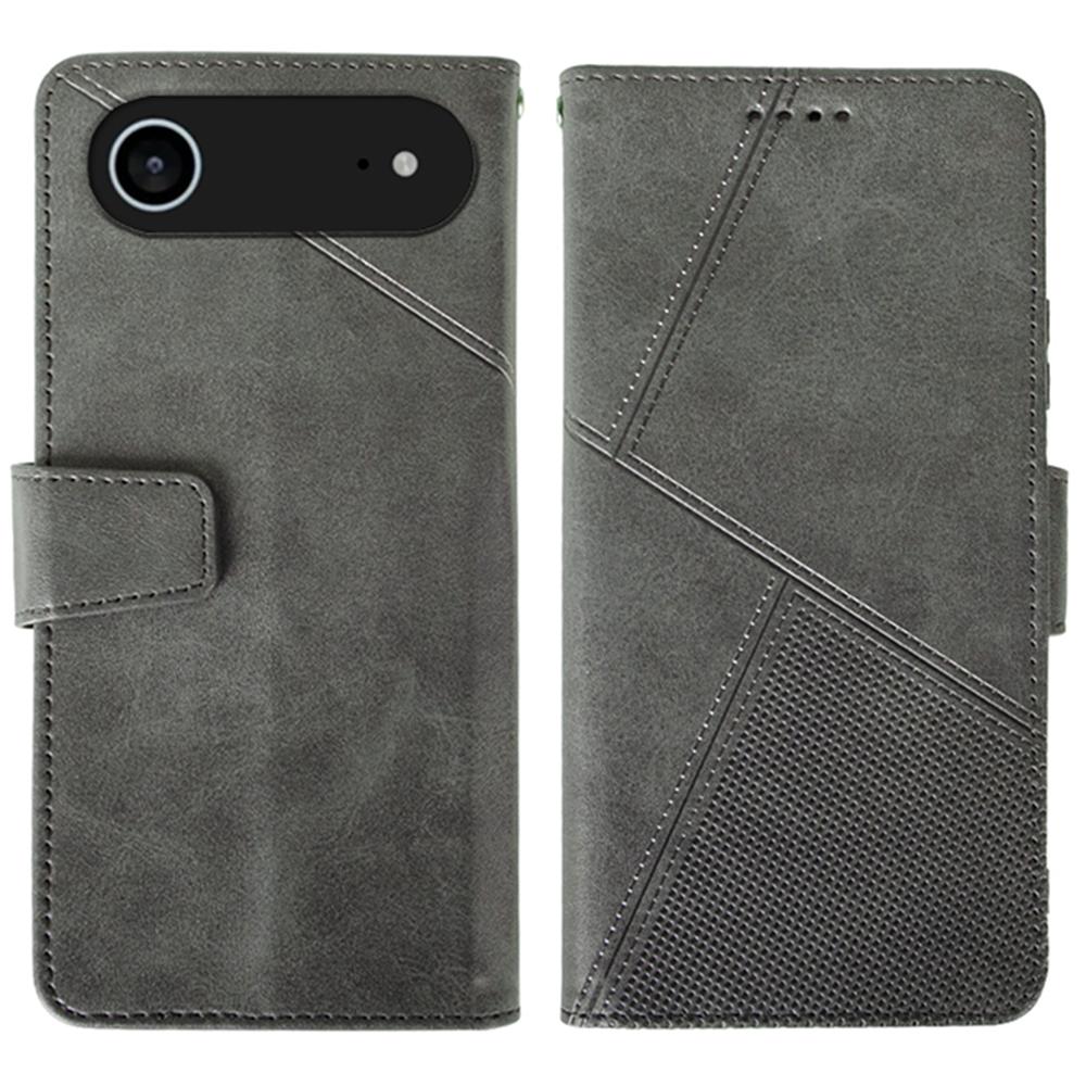 

IDEWEI For iPhone 17 Air Case Leather Wallet Phone Cover Stand Calf Texture Grey