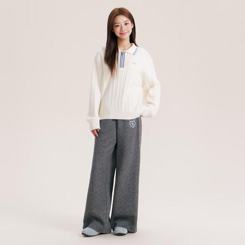 DEESHA Girls' Straight-Leg Pants with Heart Embroidery