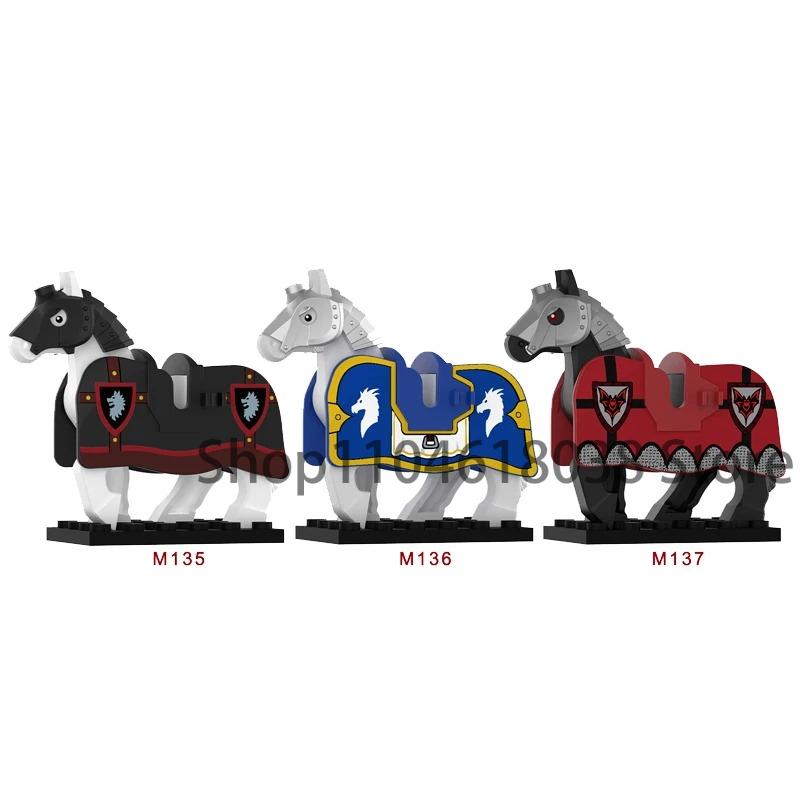 Medieval Castle Soldier Action Figures Building Block Empire Templars Lancer Warrior Militia Helmet Shield Sword Bow Toy Gifts