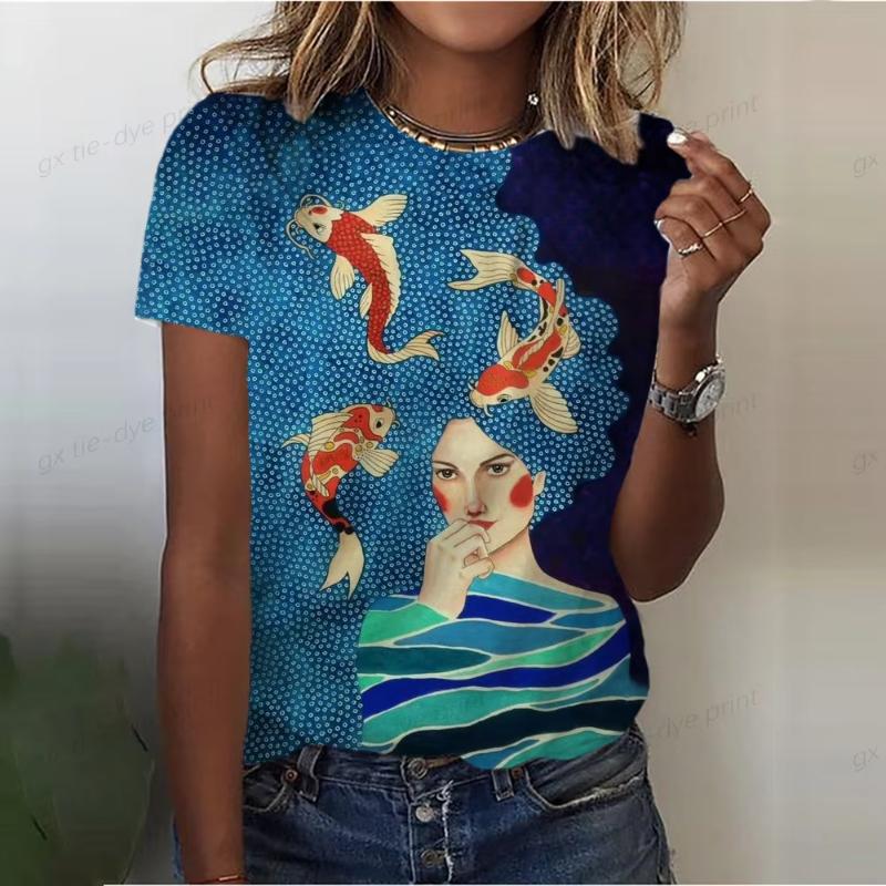 Printed Women's T-shirt Fashionable New Summer Street Short Sleeved Shirt