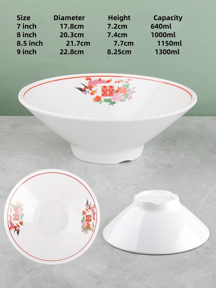Melamine Noodle Bowl Household Plastic Tableware Restaurant big round Ramen Salad Bowl Thickened Not Easily Broken Soup Bowls
