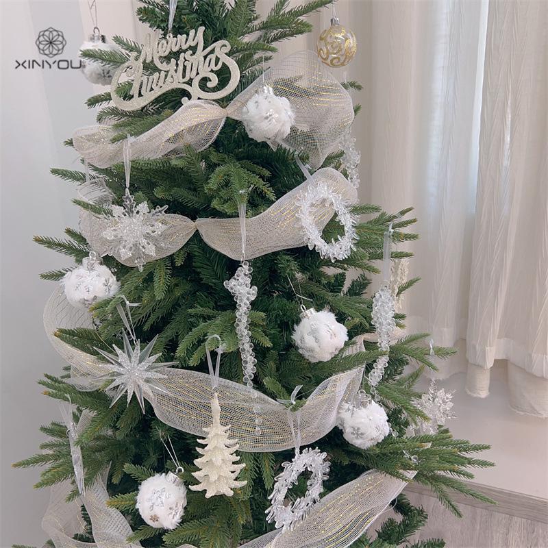 Christmas Ice Crystal Snowflake & Star Ornaments: Acrylic Icicle & Sequin Pendants for Tree & Wreaths