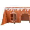 Gingerbread House Christmas Tablecloth Runner Reusable Holiday Painting Table Cover Rectangle for Party Dining Room Kitchen Deco