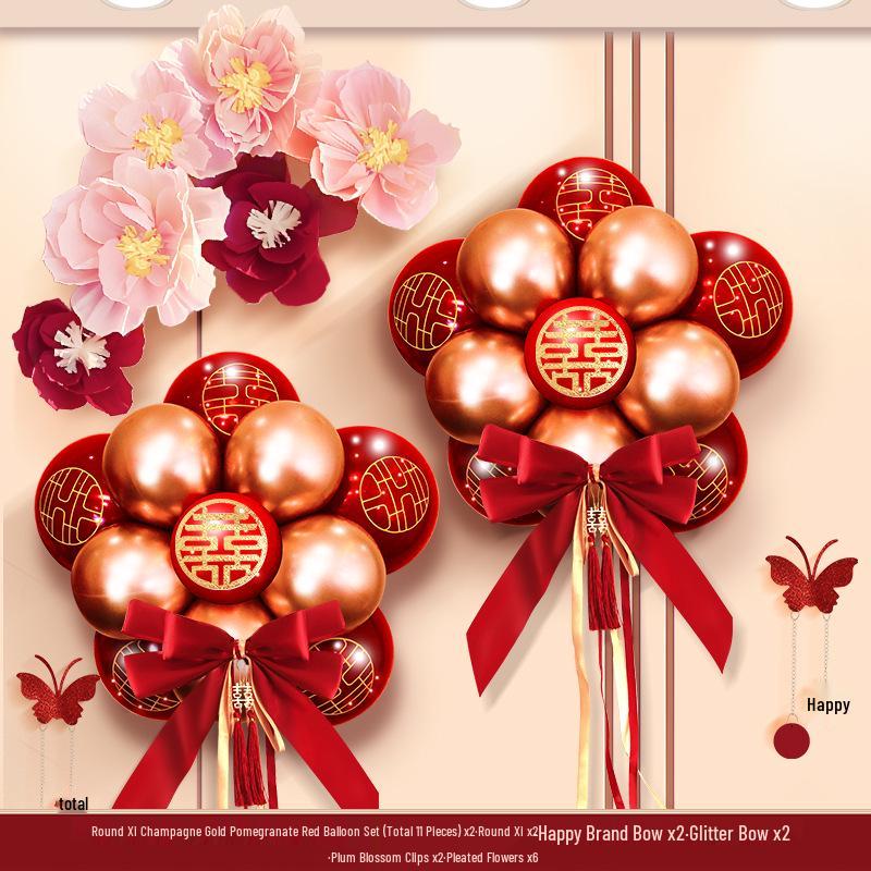 Romantic Wedding Balloon & Wall Sticker Set for Bridal Chamber and Engagement Décor