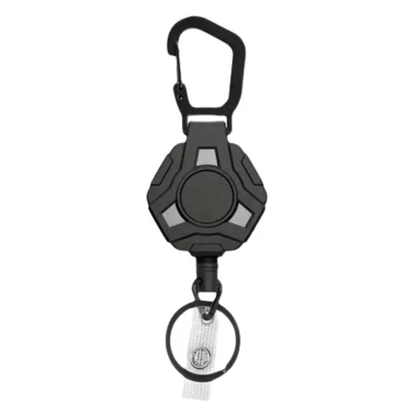 

Retractable Keychain Lanyard Heavy Duty Belt Clip Anti Theft Key Chain Straps Hanging Key Ring Telescopic Keychain Carabiner чорний