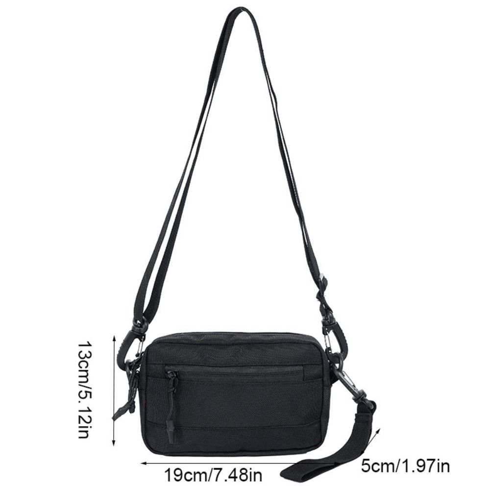 Casual Square Nylon Crossbody Bag Lightweight Adjustable Single Shoulder Bag Solid Color Korean Style Messenger Bag Travel