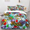 American Hip-hop Style Street Music Graffiti Printed 3D Bedding Set Duvet Cover Sets with Pillowcase Twin Full Queen King Size