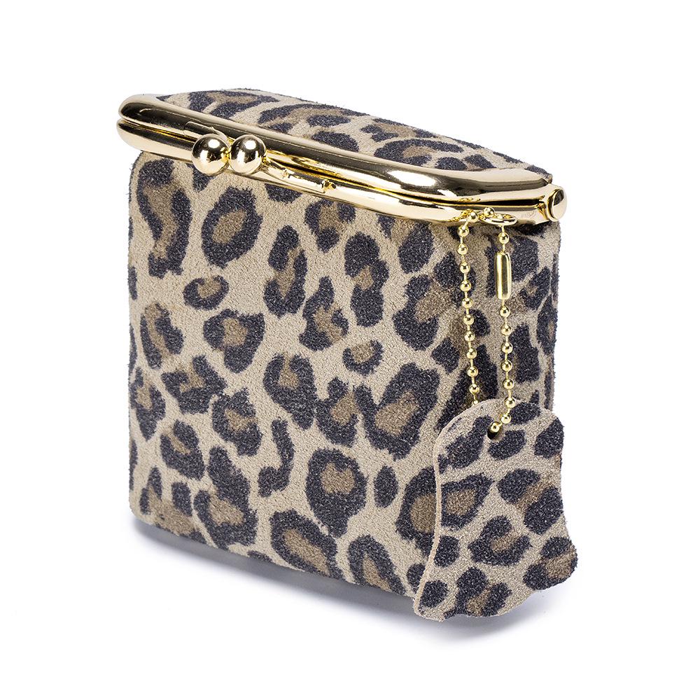Genuine Leather Mini Leopard Print Coin Purse – Multi-functional Storage Bag for Women