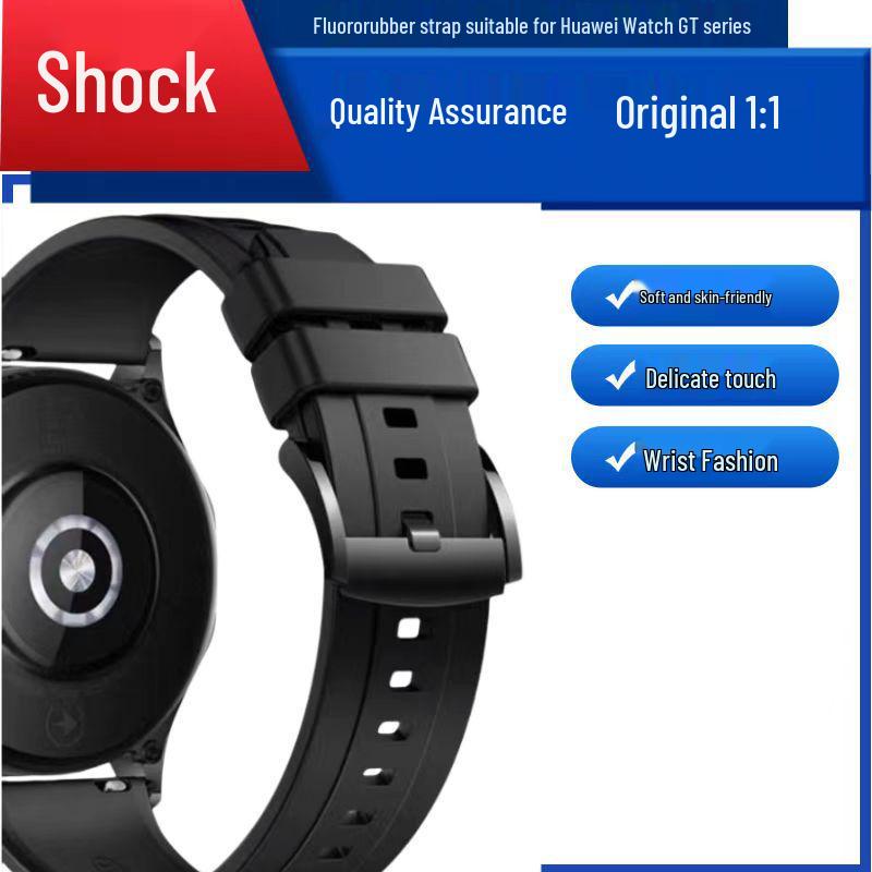Fluororubber Strap for Huawei Watch 3, GT4, GT5, and GT2 - 22MM