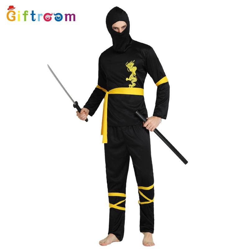 Carnival Stage Performance Costume Cool Handsome Samurai Adult Male Yellow Dragon Ninja Festival Performance Costume